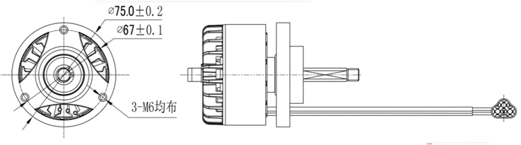 Lanshan Bl7527 800W 36V 4600rpm BLDC Motor for Comb Grass Machine/Chain Saw Brushless DC Motor