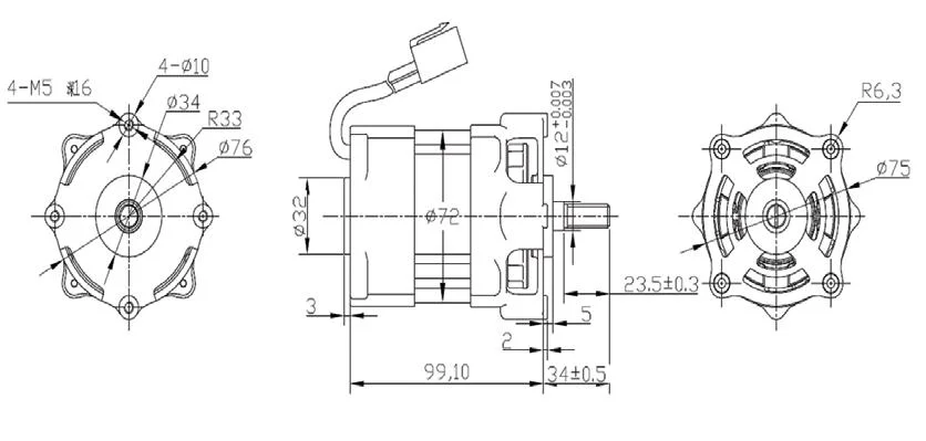 Obl6425 Outer Rotor Motor Chain Saw BLDC Motor